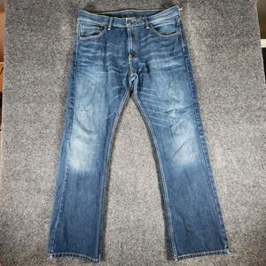 Levi's 527 Jeans Mens 36x32 Blue Denim Mid Rise Bootcut Western Cowboy Whiskered